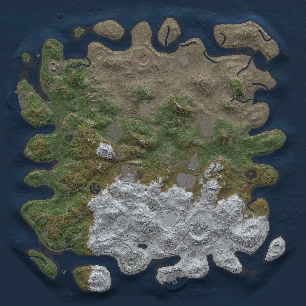 Rust Map: Procedural Map, Size: 4200, Seed: 4206977, 19 Monuments