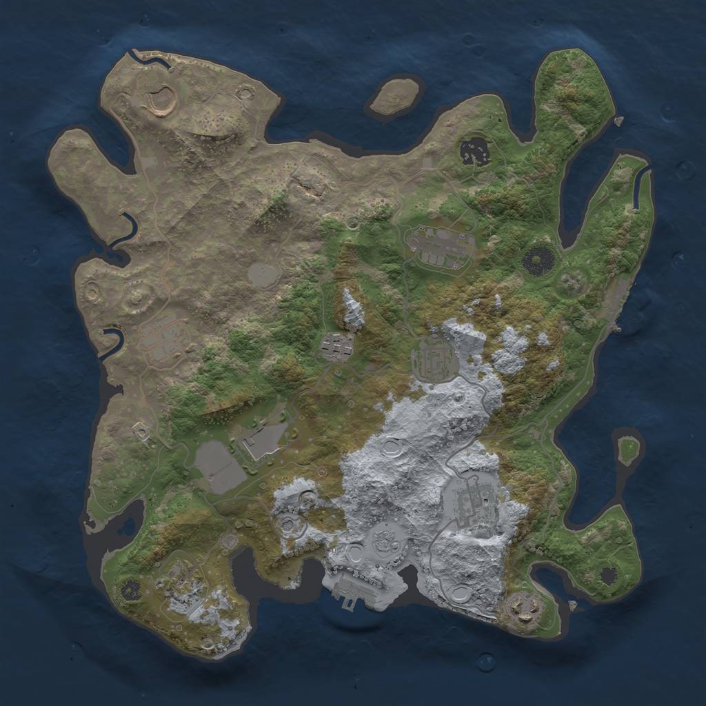 Rust Map: Procedural Map, Size: 3500, Seed: 18672, 19 Monuments