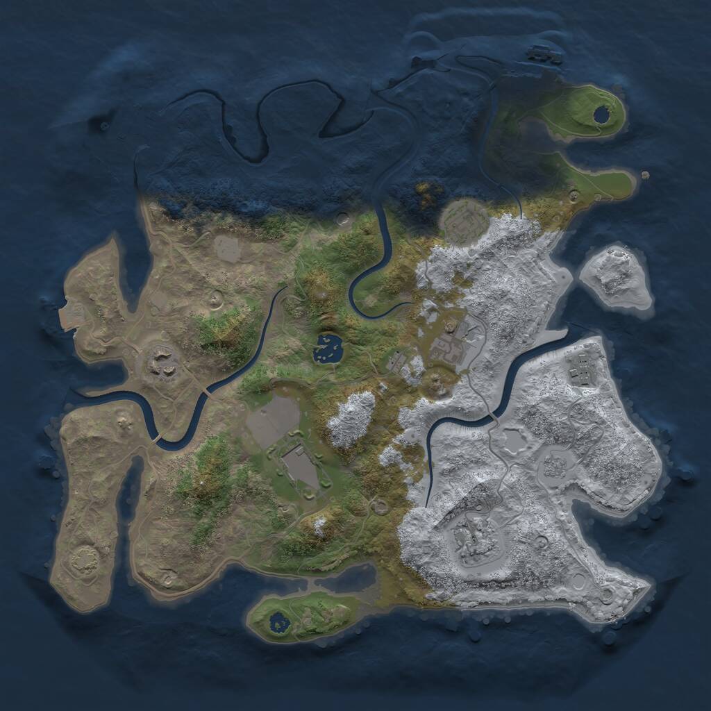 Rust Map: Procedural Map, Size: 3500, Seed: 1681594548, 13 Monuments