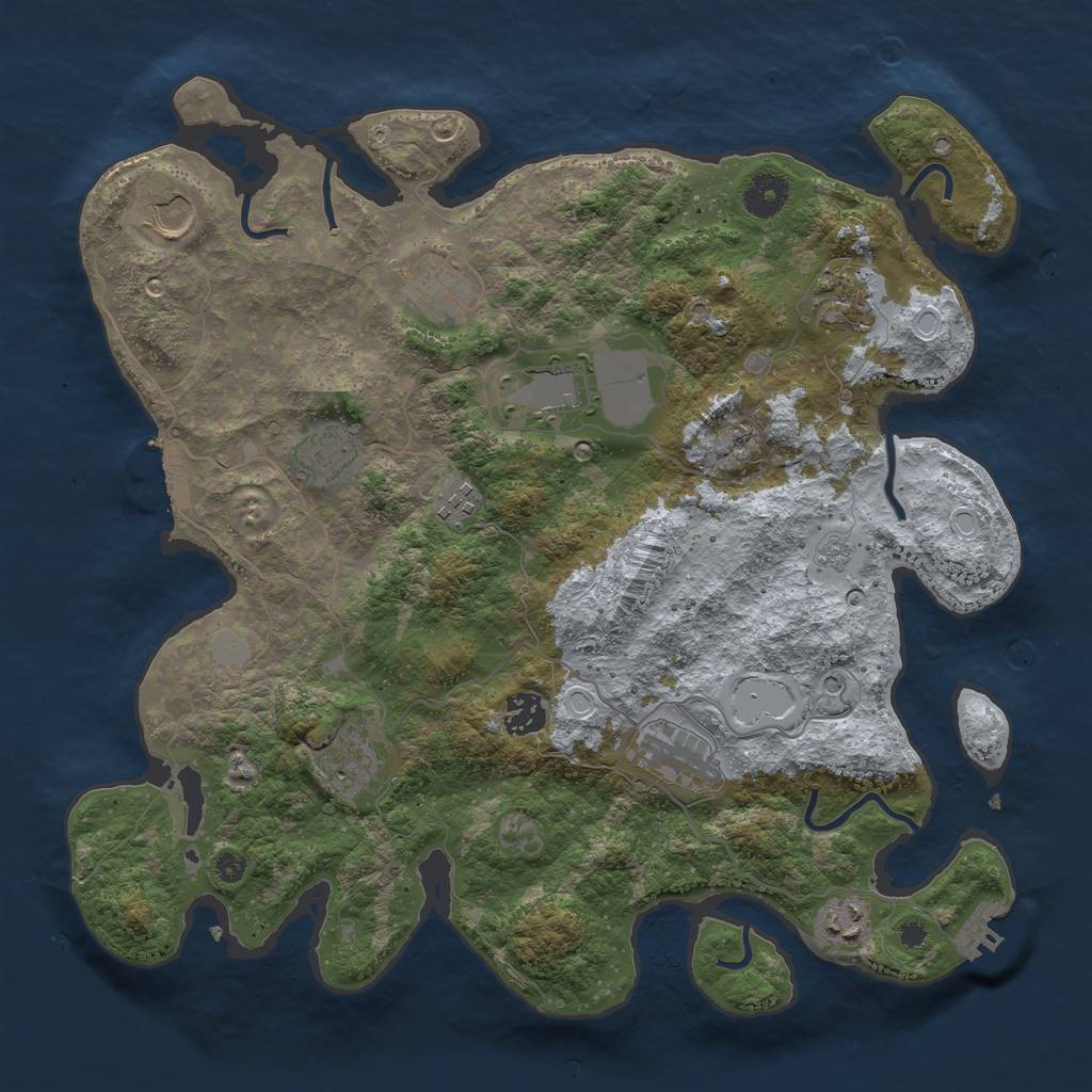 Rust Map: Procedural Map, Size: 3750, Seed: 1566540521, 19 Monuments