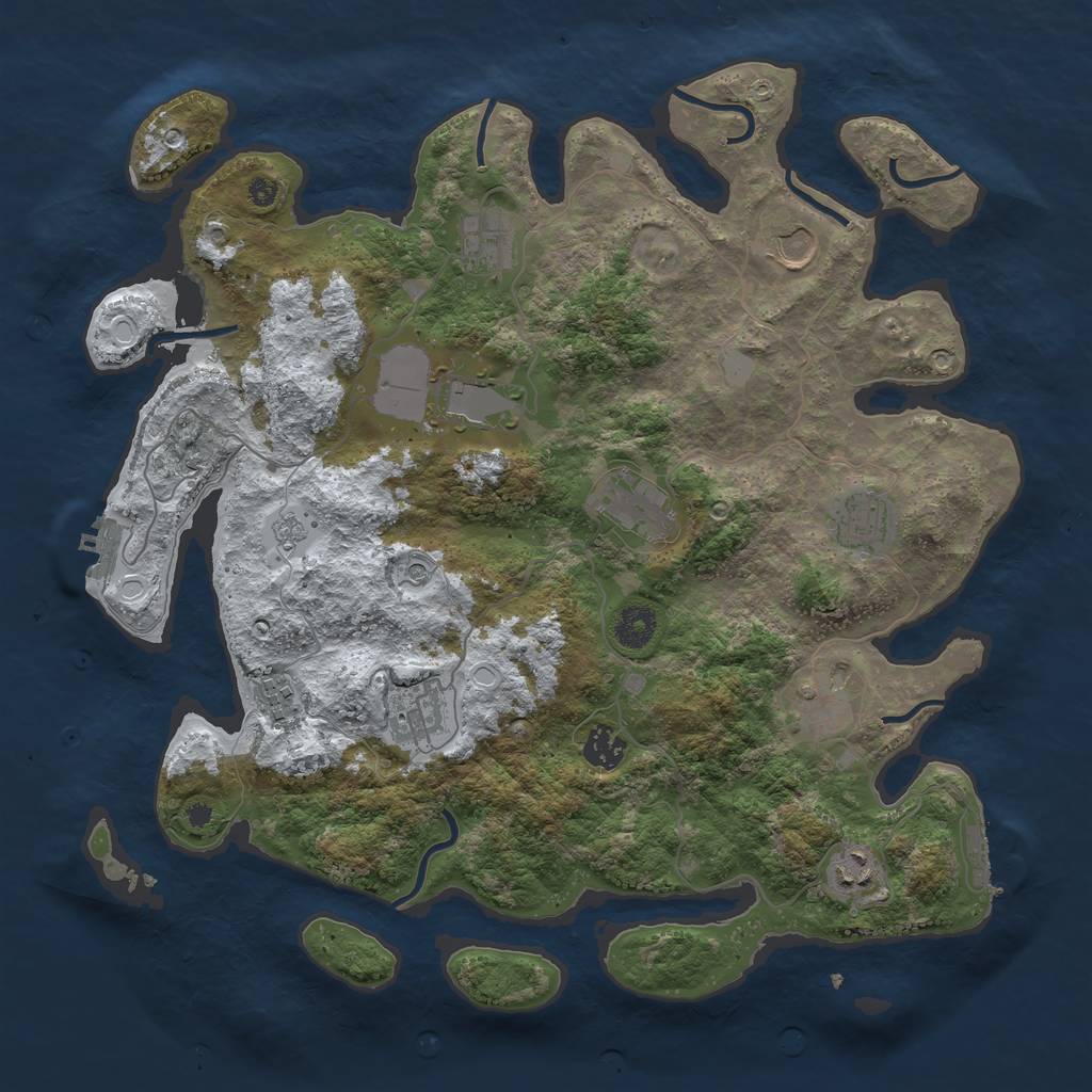 Rust Map: Procedural Map, Size: 3850, Seed: 230846706, 19 Monuments