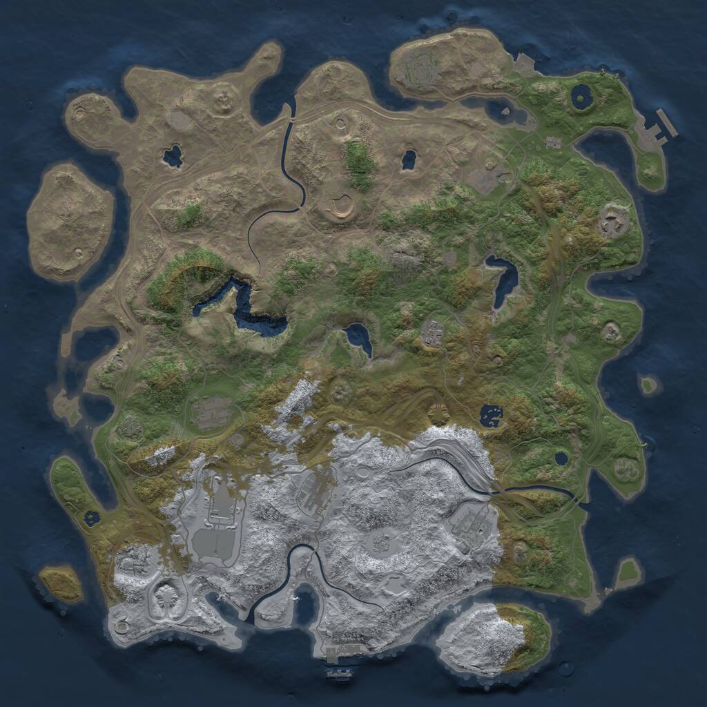 Rust Map: Procedural Map, Size: 4500, Seed: 16513256, 17 Monuments