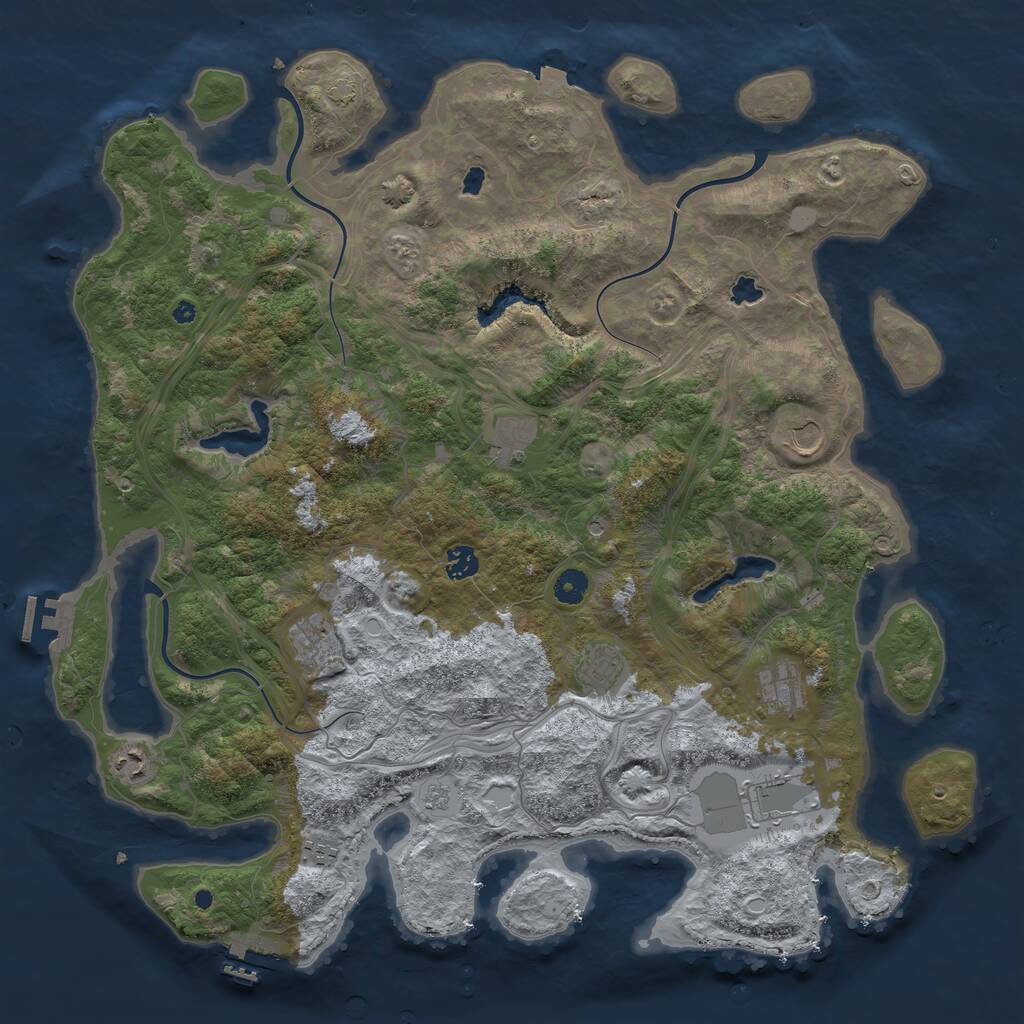 Rust Map: Procedural Map, Size: 4500, Seed: 1372540, 15 Monuments