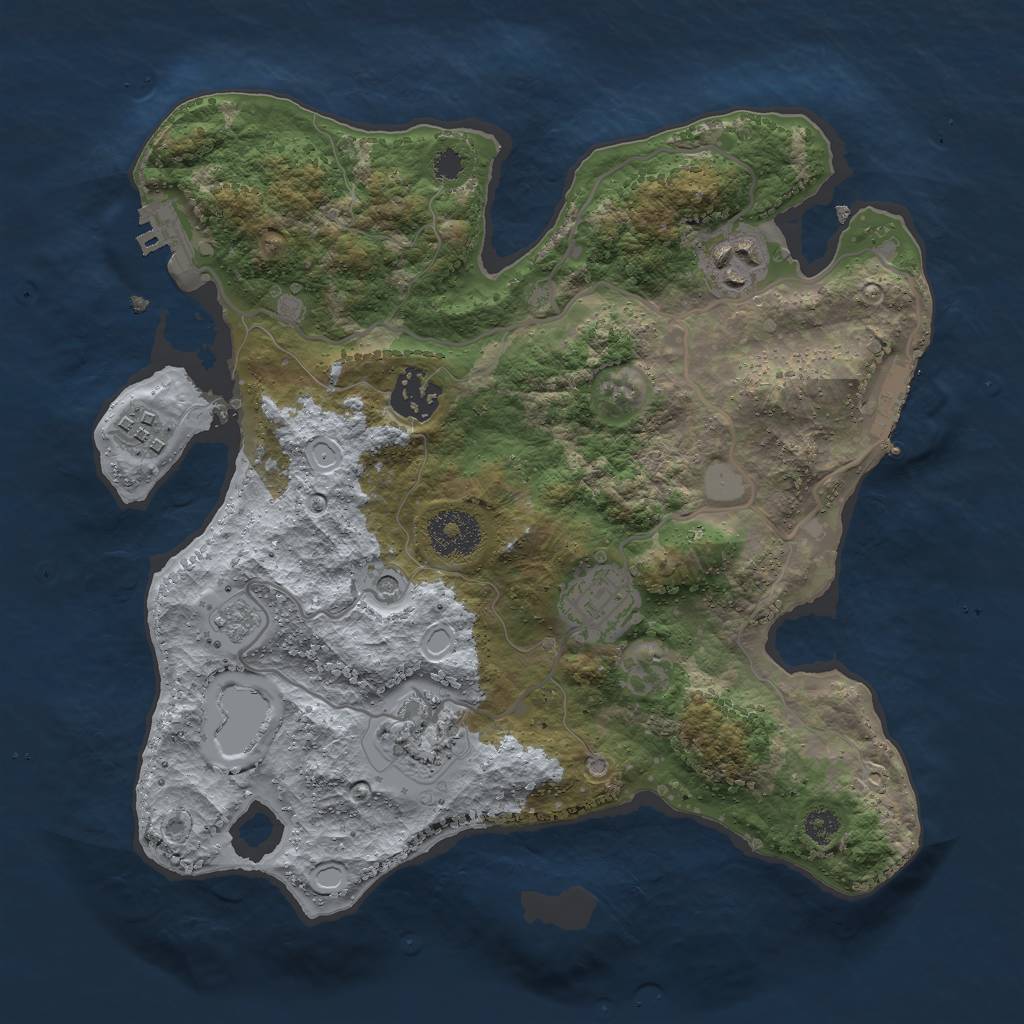 Rust Map: Procedural Map, Size: 3000, Seed: 120455309, 14 Monuments