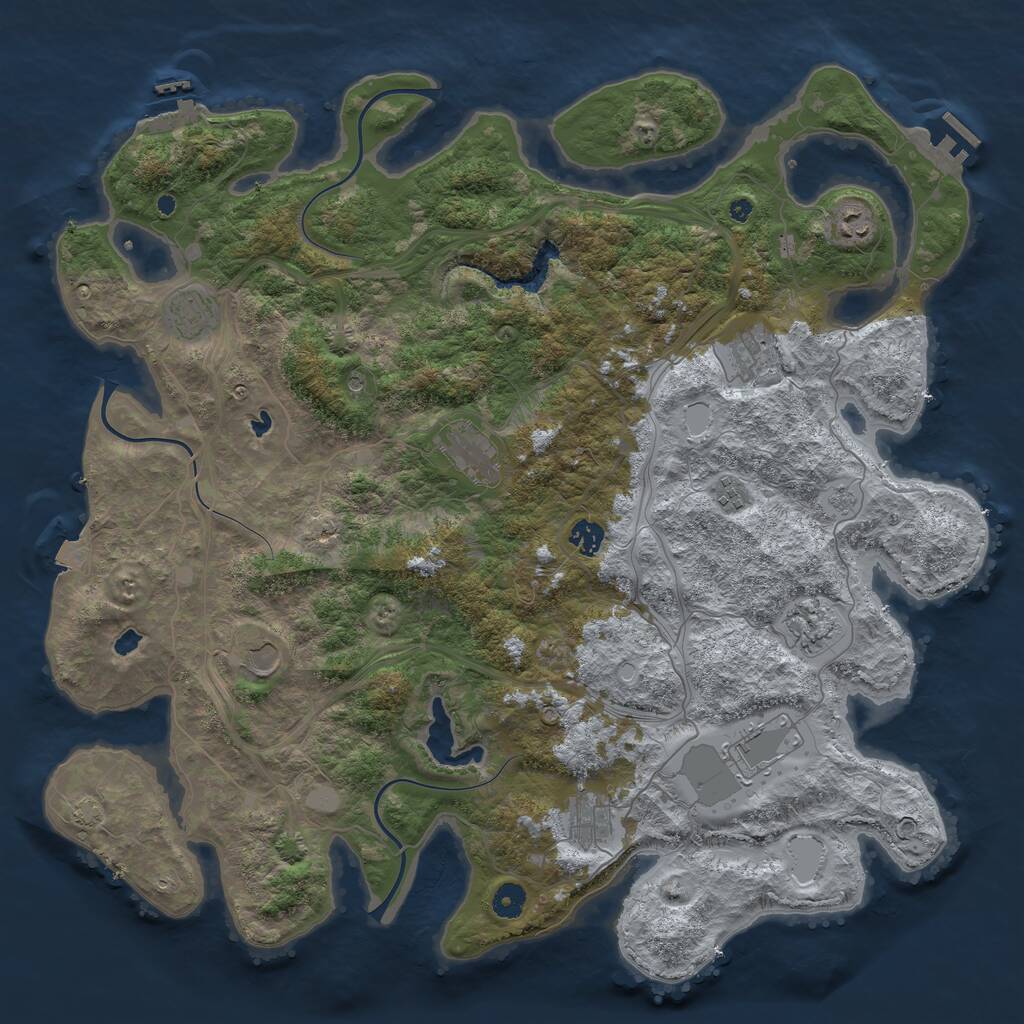 Rust Map: Procedural Map, Size: 4500, Seed: 44000, 16 Monuments