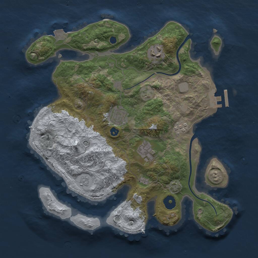 Rust Map: Procedural Map, Size: 3000, Seed: 36, 9 Monuments