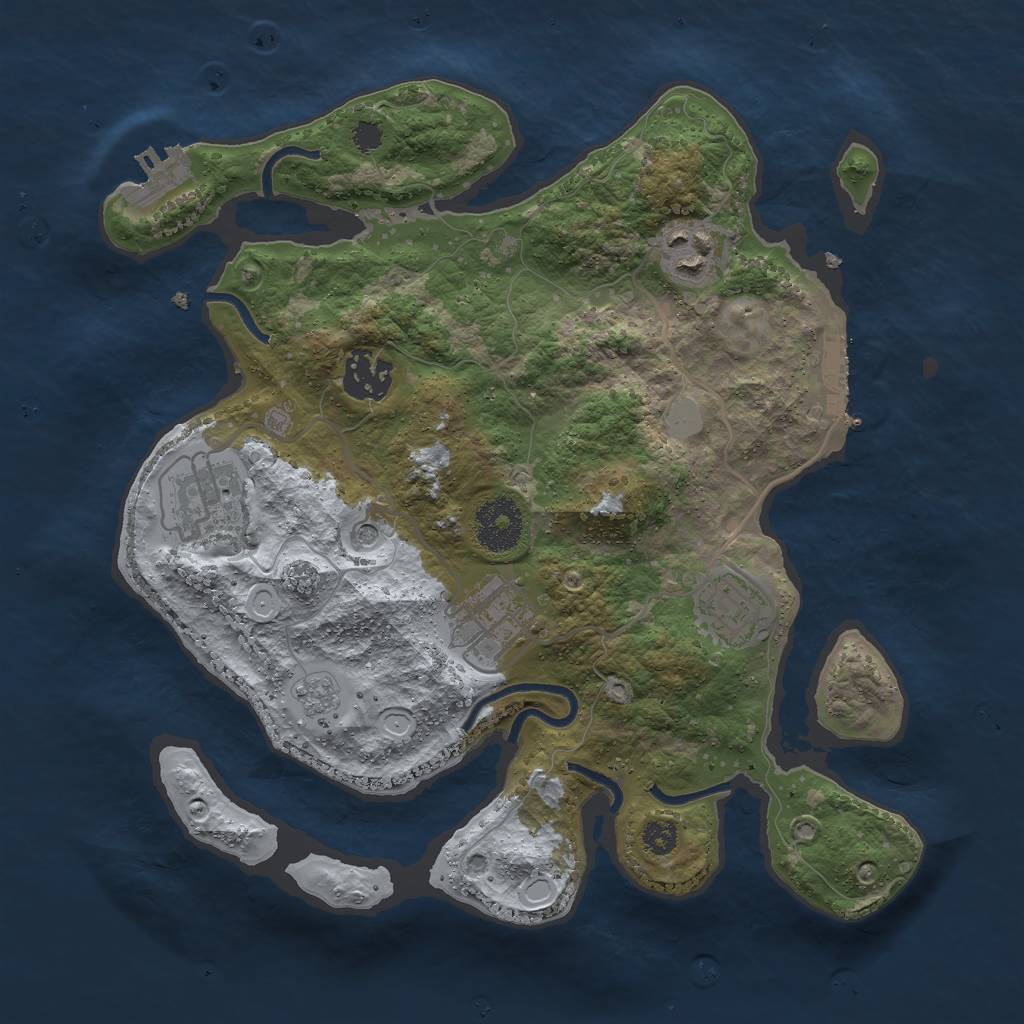 Rust Map: Procedural Map, Size: 3000, Seed: 36, 12 Monuments