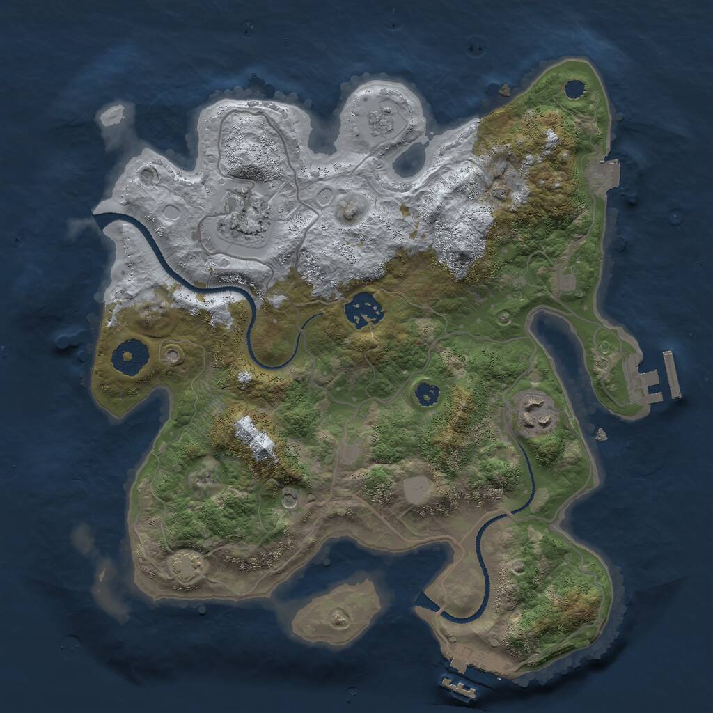 Rust Map: Procedural Map, Size: 3000, Seed: 16855698, 9 Monuments