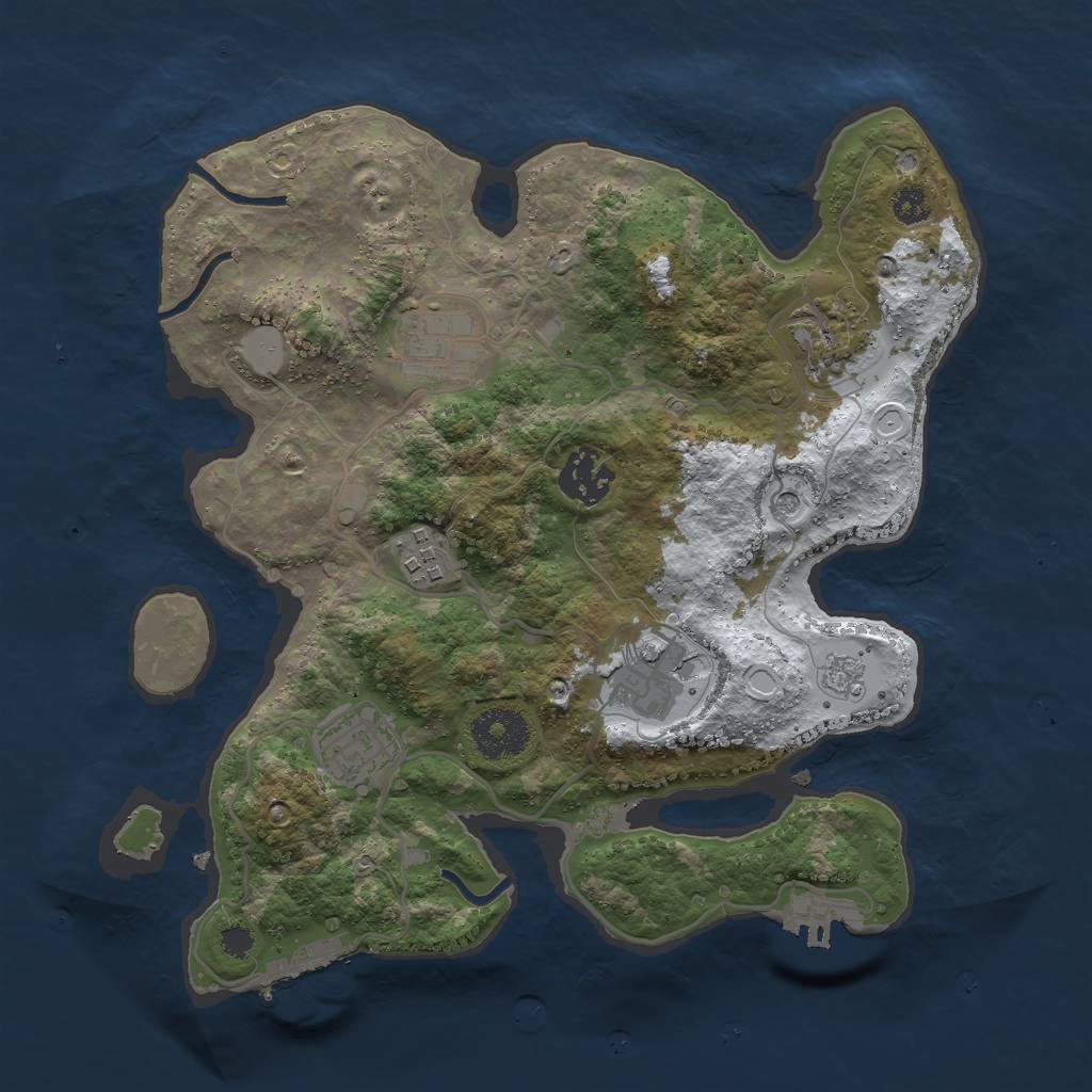 Rust Map: Procedural Map, Size: 3000, Seed: 455266512, 15 Monuments