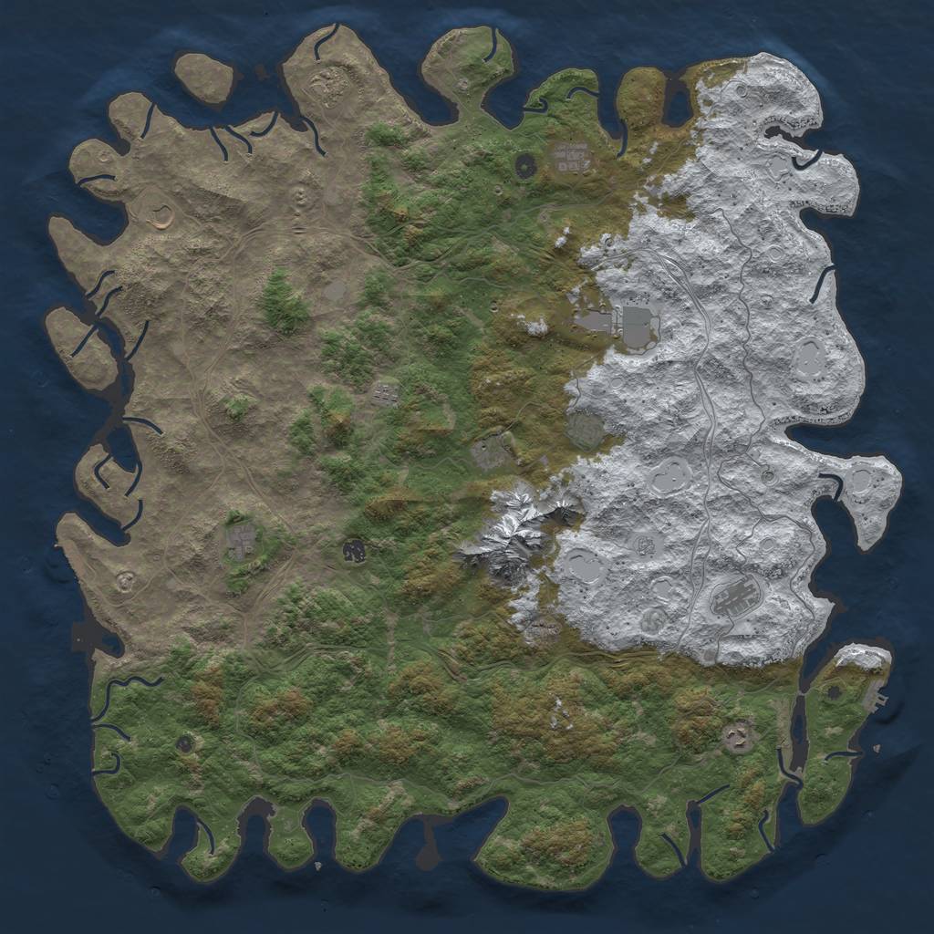 Rust Map: Procedural Map, Size: 6000, Seed: 1962, 20 Monuments