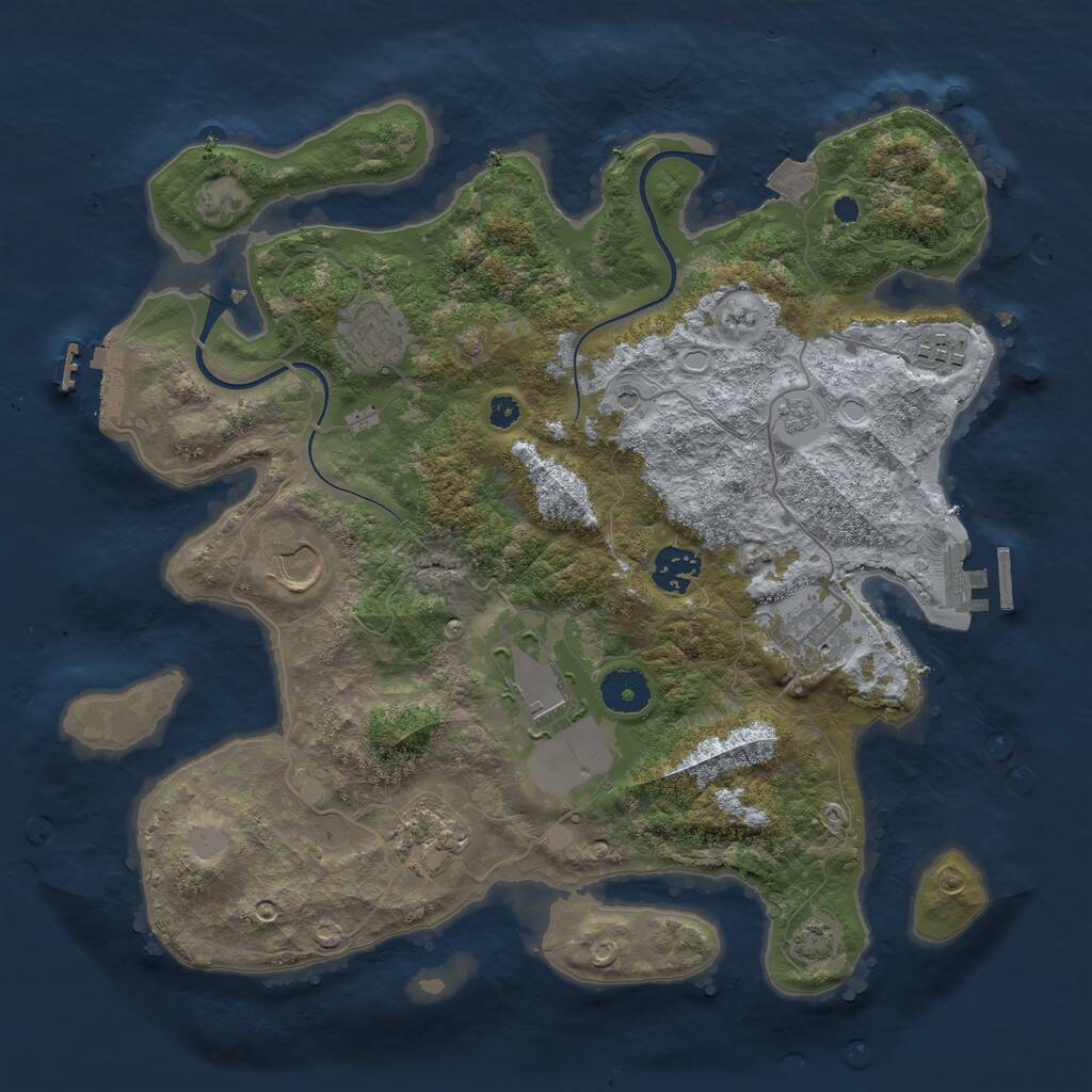 Rust Map: Procedural Map, Size: 3510, Seed: 1337, 13 Monuments