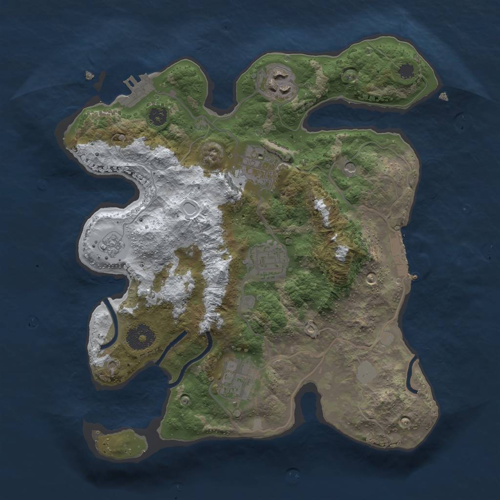 Rust Map: Procedural Map, Size: 2800, Seed: 34178651, 13 Monuments