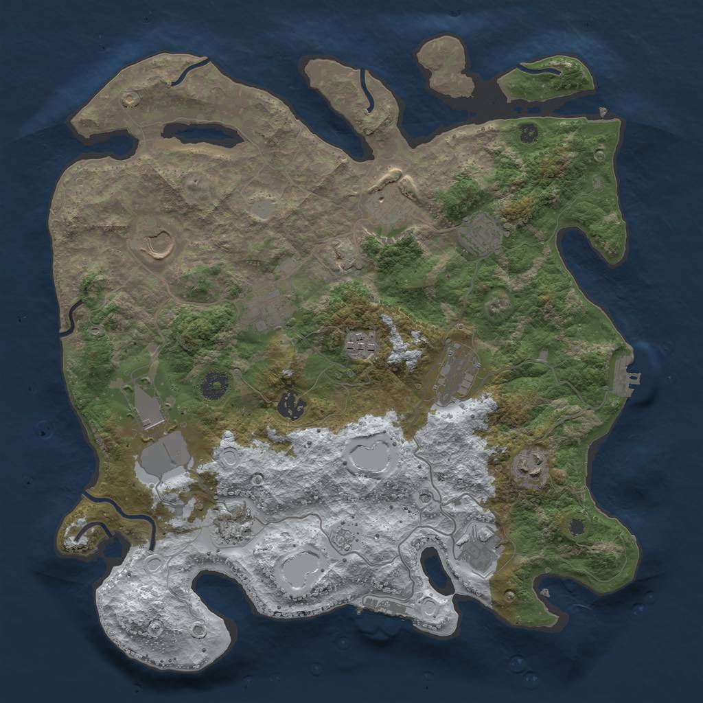 Rust Map: Procedural Map, Size: 3750, Seed: 1881705490, 20 Monuments