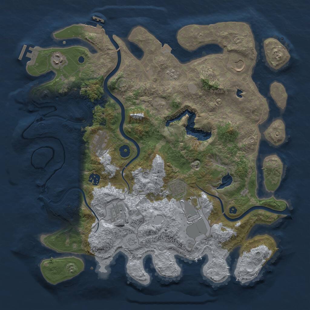 Rust Map: Procedural Map, Size: 4000, Seed: 1522819053, 14 Monuments