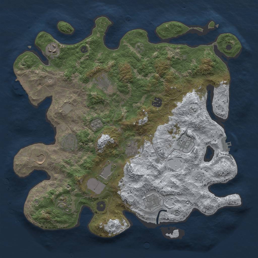 Rust Map: Procedural Map, Size: 3850, Seed: 112506769, 20 Monuments