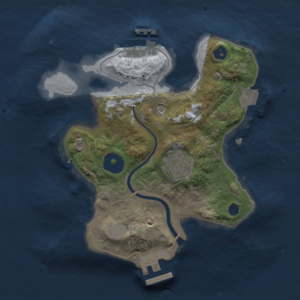 Rust Map: Procedural Map, Size: 2200, Seed: 1542562473, 5 Monuments