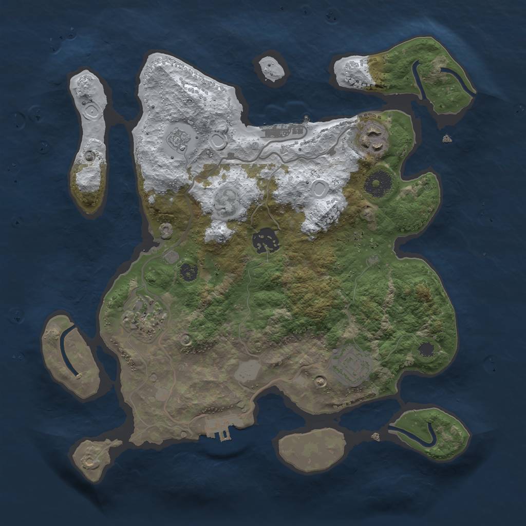 Rust Map: Procedural Map, Size: 3000, Seed: 894814454, 12 Monuments