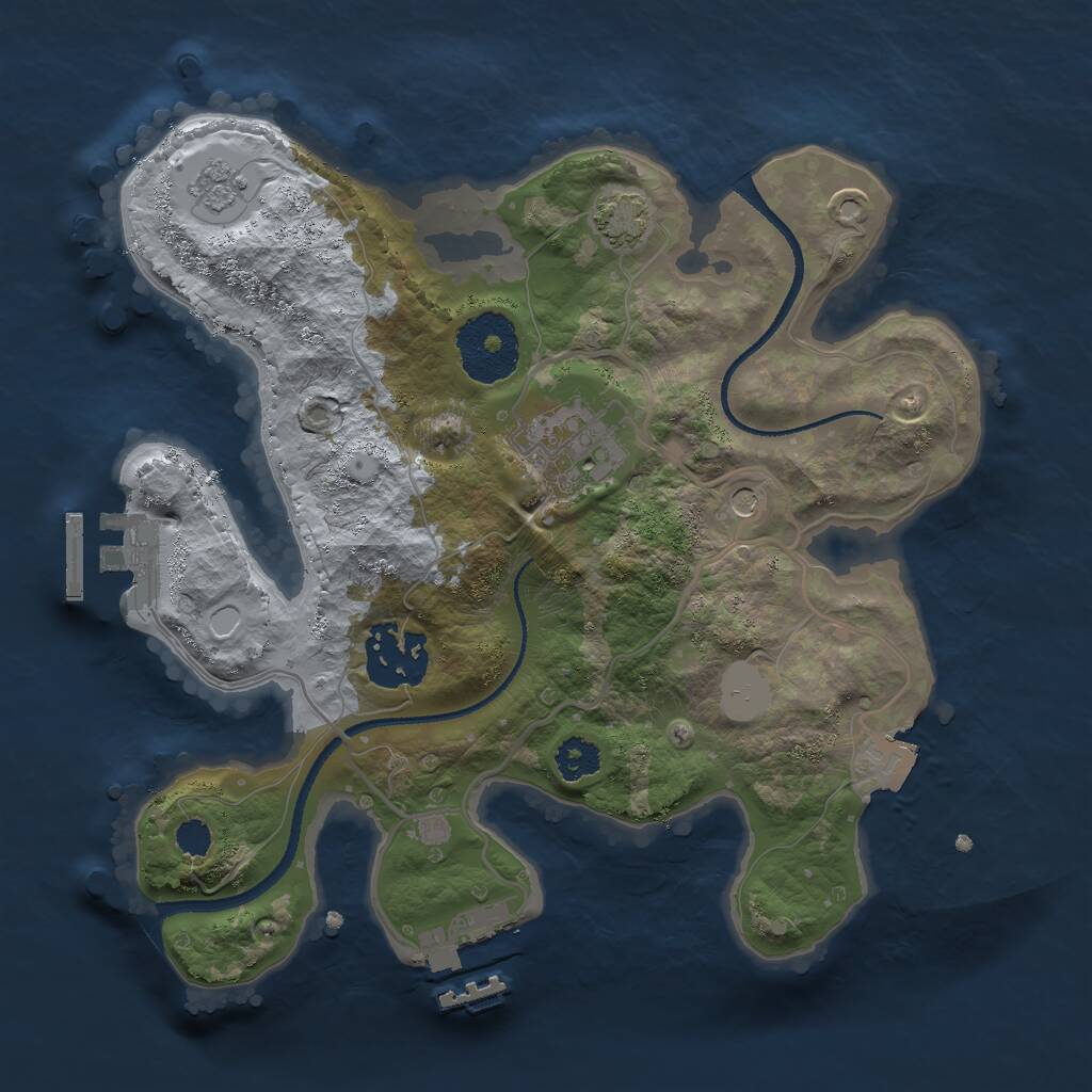 Rust Map: Procedural Map, Size: 2500, Seed: 2022, 8 Monuments