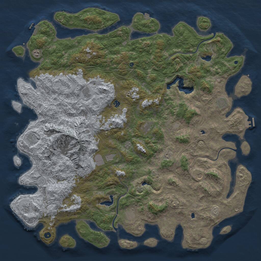Rust Map: Procedural Map, Size: 6000, Seed: 2314759, 17 Monuments