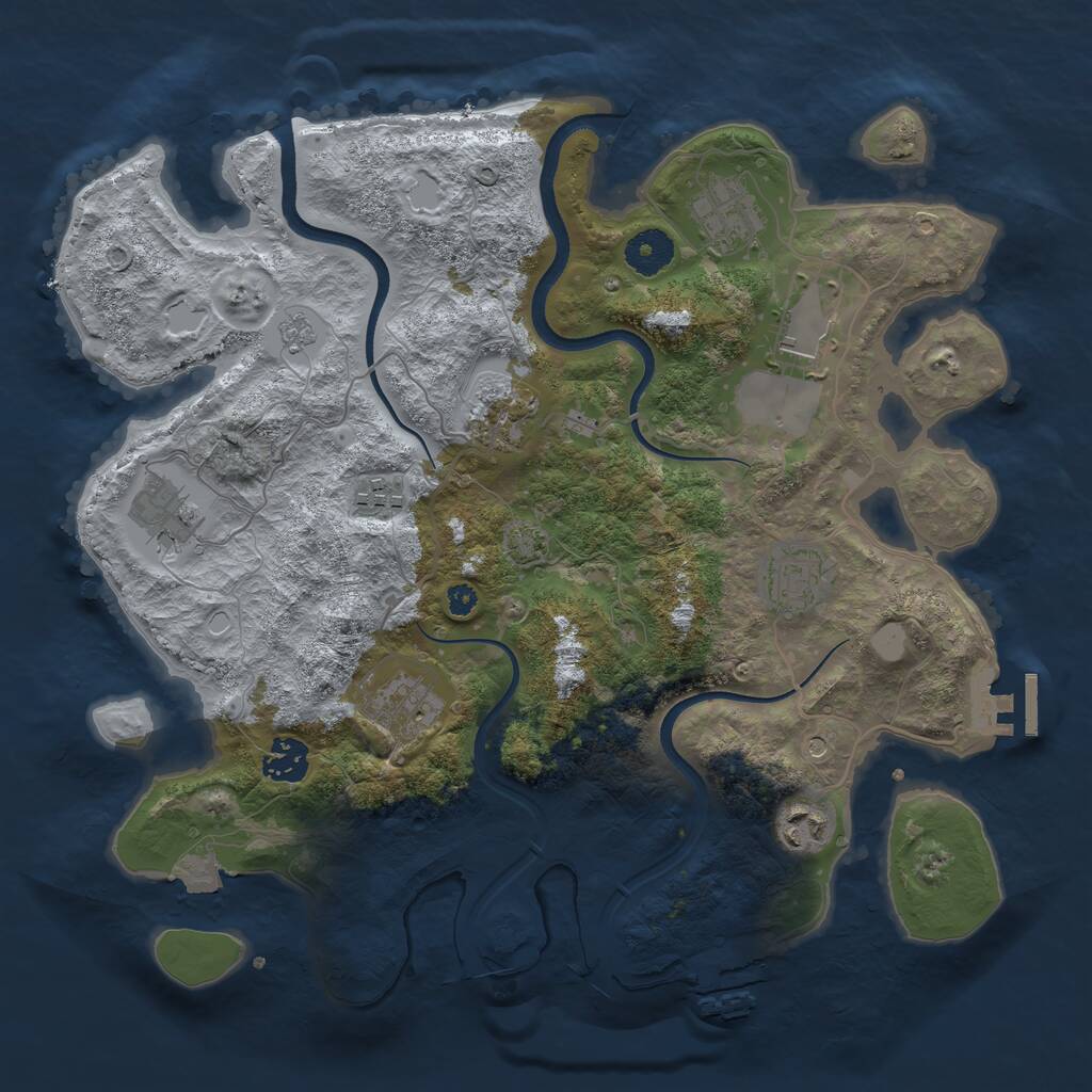 Rust Map: Procedural Map, Size: 3550, Seed: 812755, 15 Monuments