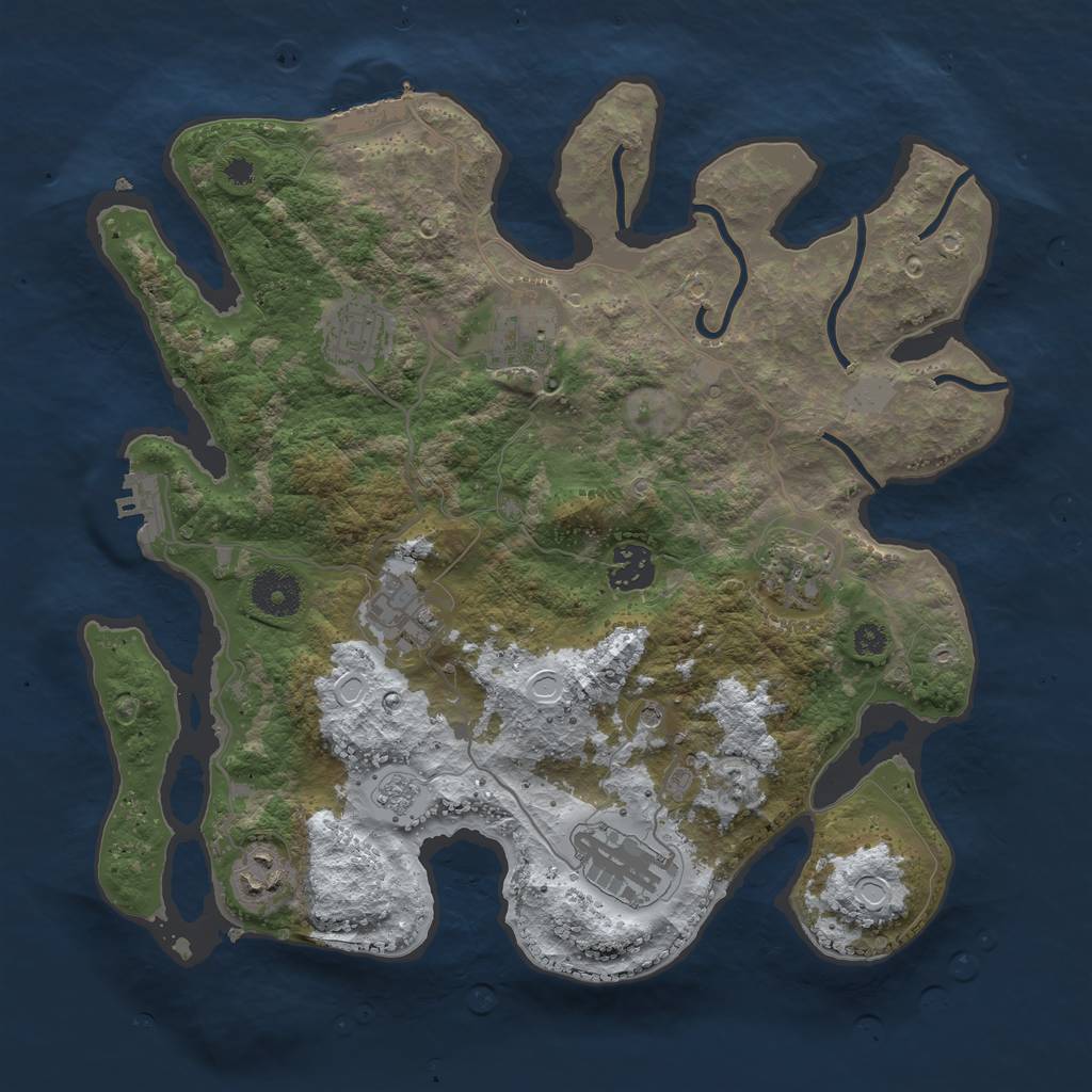Rust Map: Procedural Map, Size: 3400, Seed: 43, 16 Monuments