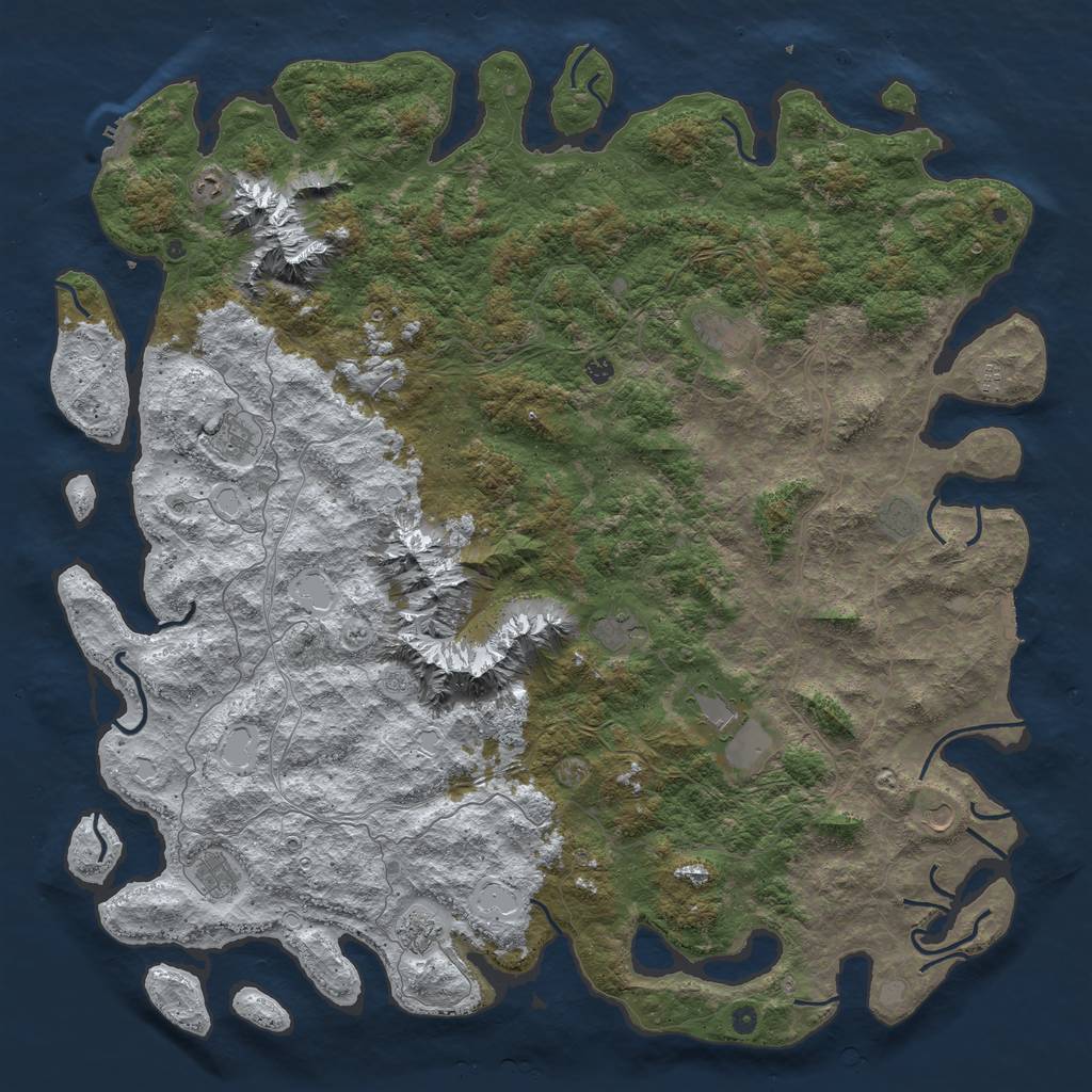 Rust Map: Procedural Map, Size: 6000, Seed: 1905367473, 20 Monuments