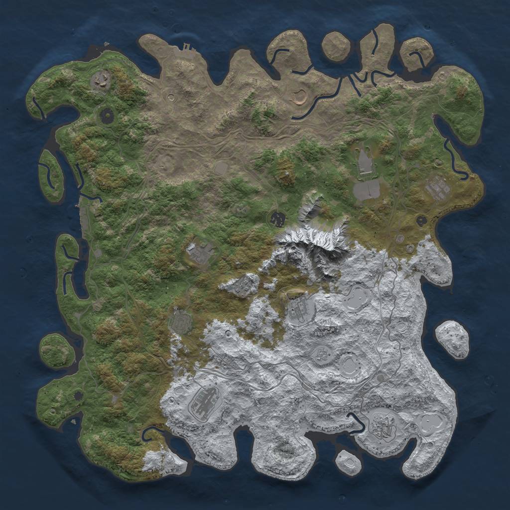 Rust Map: Procedural Map, Size: 5000, Seed: 13307720, 20 Monuments