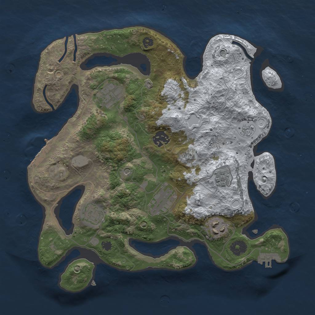 Rust Map: Procedural Map, Size: 3000, Seed: 41050309, 15 Monuments