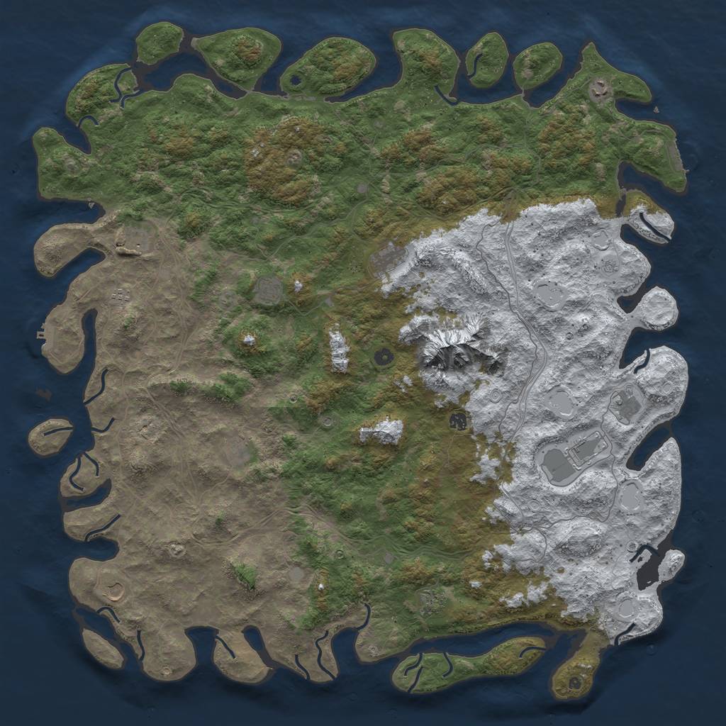 Rust Map: Procedural Map, Size: 6000, Seed: 93578352, 20 Monuments