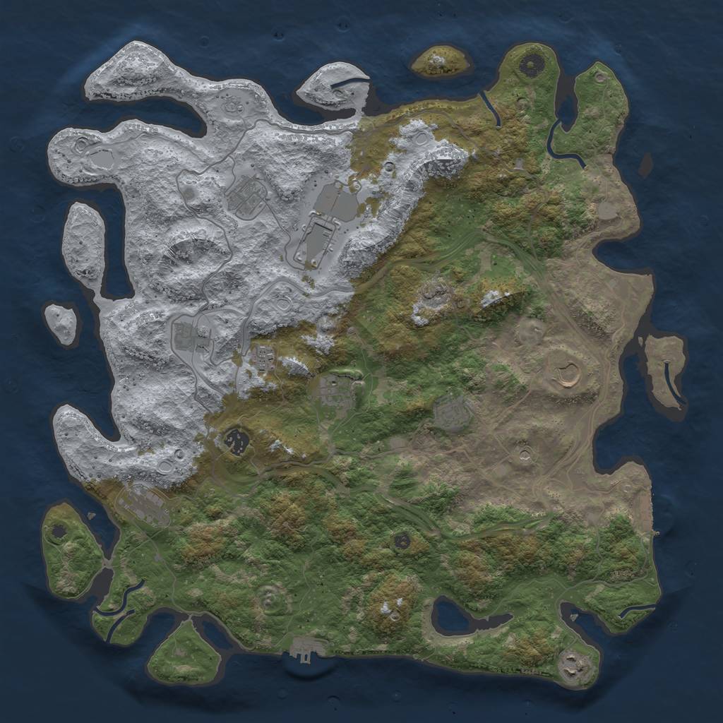 Rust Map: Procedural Map, Size: 4500, Seed: 1342602, 17 Monuments