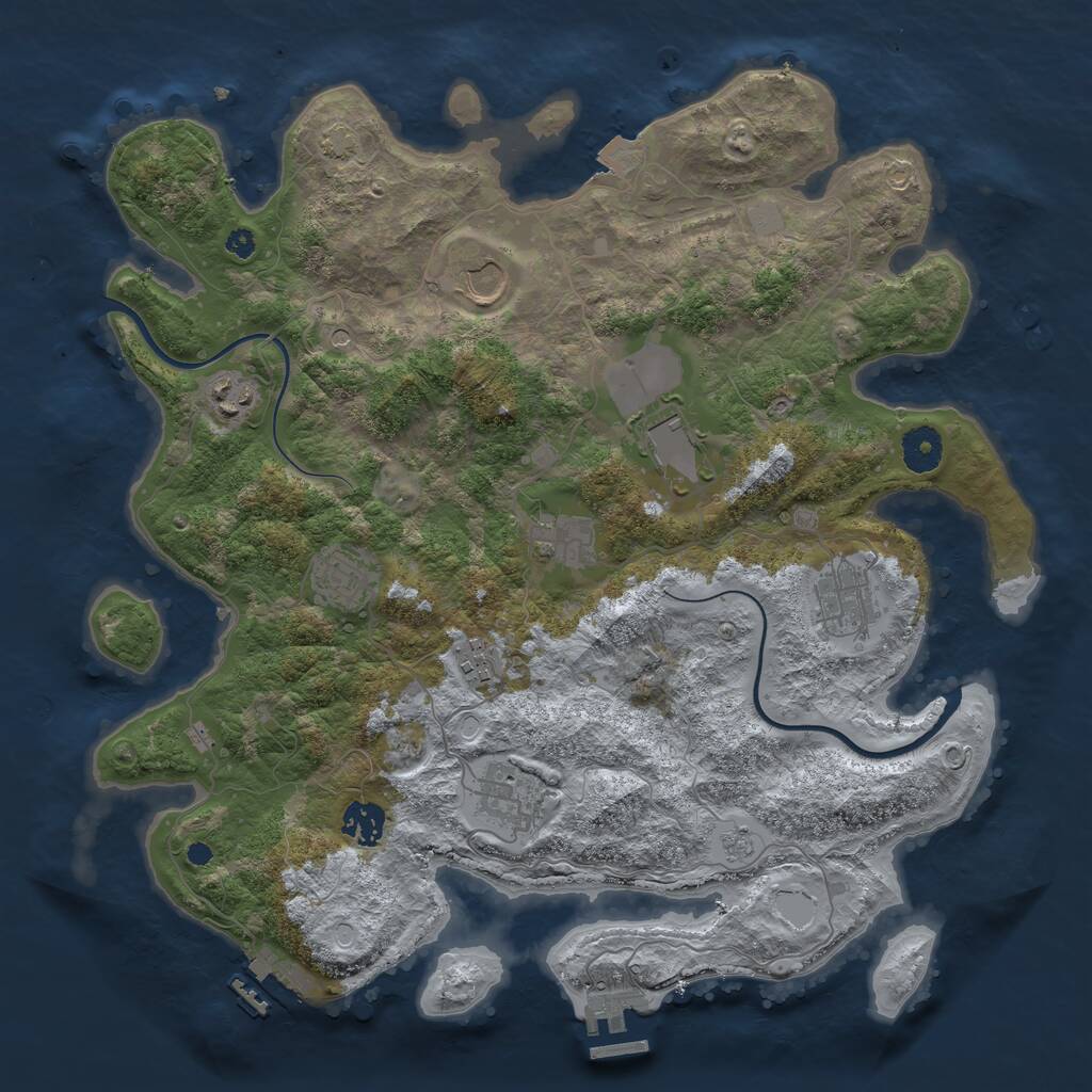 Rust Map: Procedural Map, Size: 3750, Seed: 1611209492, 15 Monuments