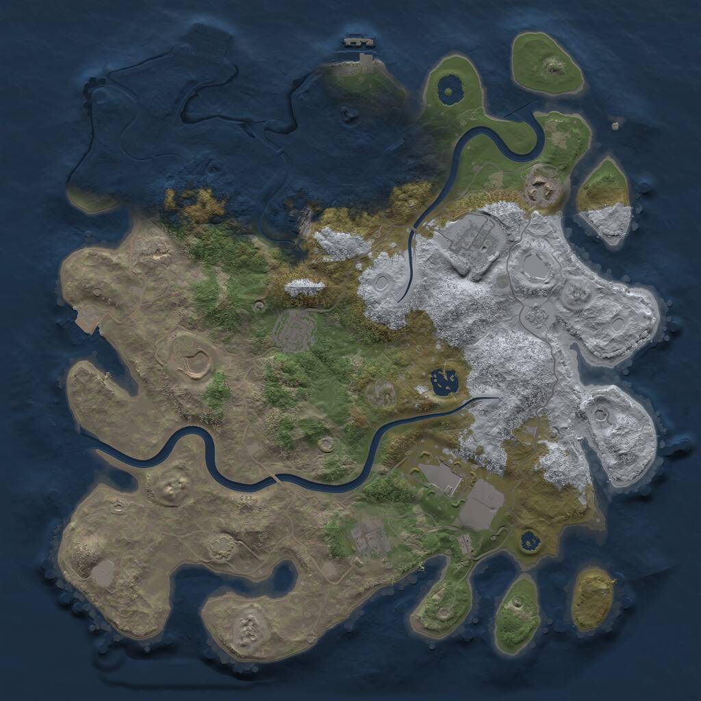 Rust Map: Procedural Map, Size: 3750, Seed: 2008064616, 14 Monuments