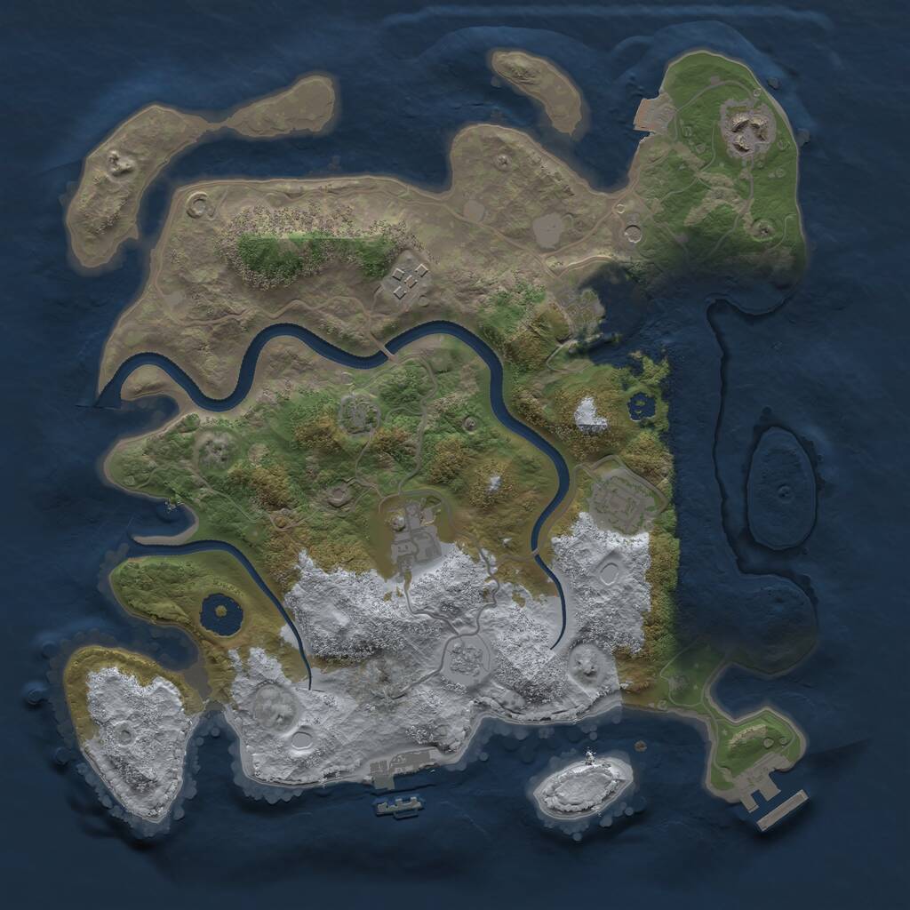 Rust Map: Procedural Map, Size: 3250, Seed: 1873711, 11 Monuments