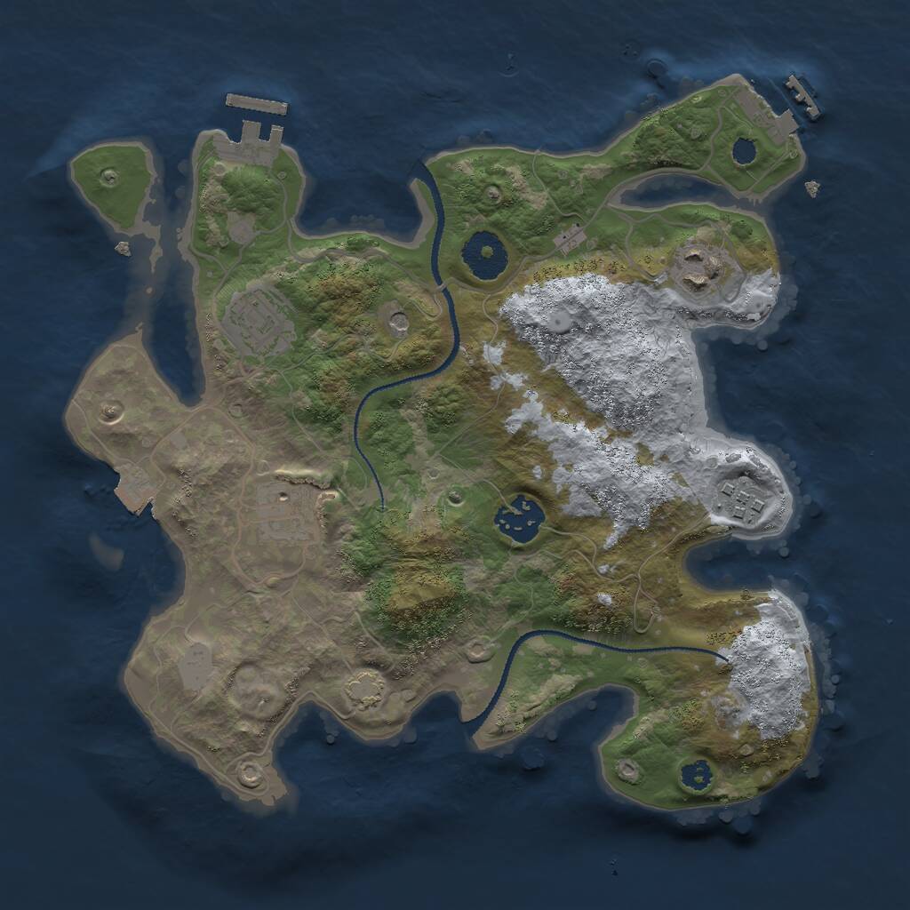 Rust Map: Procedural Map, Size: 3000, Seed: 1150489825, 10 Monuments