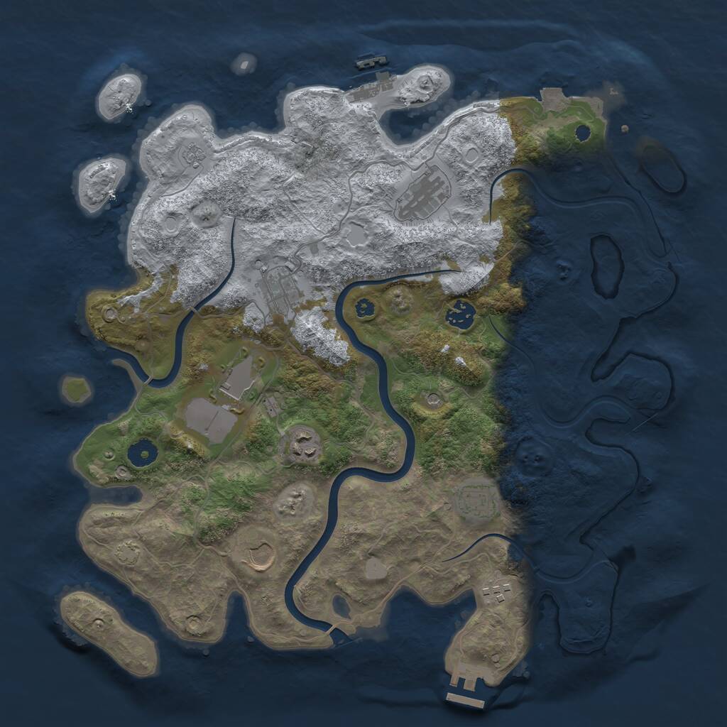 Rust Map: Procedural Map, Size: 3850, Seed: 473407325, 14 Monuments
