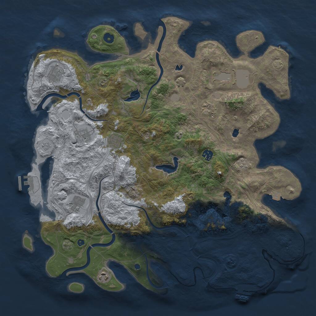 Rust Map: Procedural Map, Size: 4500, Seed: 17109143, 15 Monuments