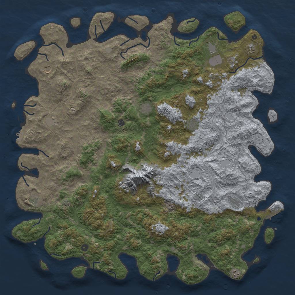 Rust Map: Procedural Map, Size: 6000, Seed: 731307, 19 Monuments