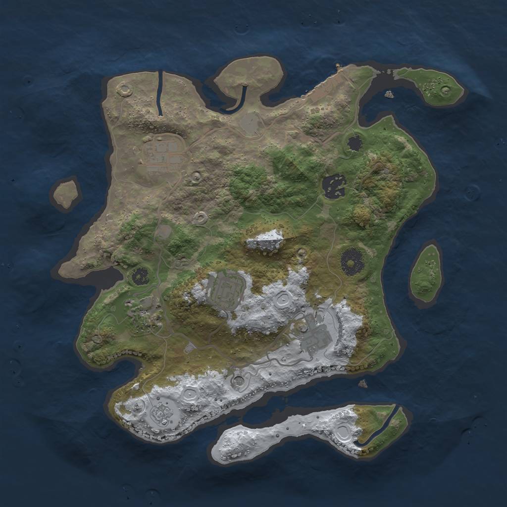 Rust Map: Procedural Map, Size: 3000, Seed: 1427443868, 13 Monuments