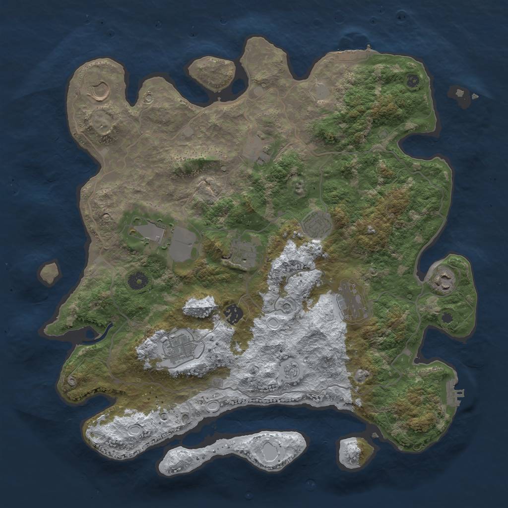 Rust Map: Procedural Map, Size: 4000, Seed: 1427443868, 18 Monuments