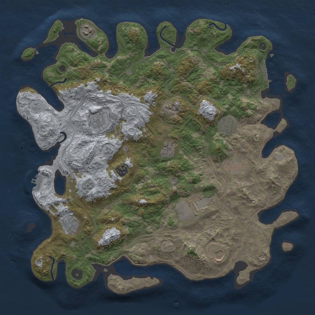 Rust Map: Procedural Map, Size: 4250, Seed: 6301480, 17 Monuments