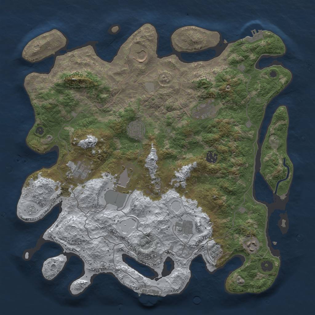 Rust Map: Procedural Map, Size: 4000, Seed: 404804, 18 Monuments