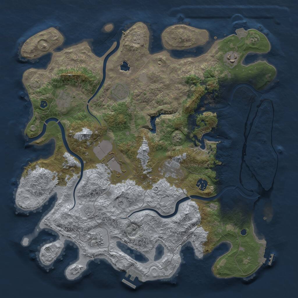 Rust Map: Procedural Map, Size: 4000, Seed: 404804, 14 Monuments