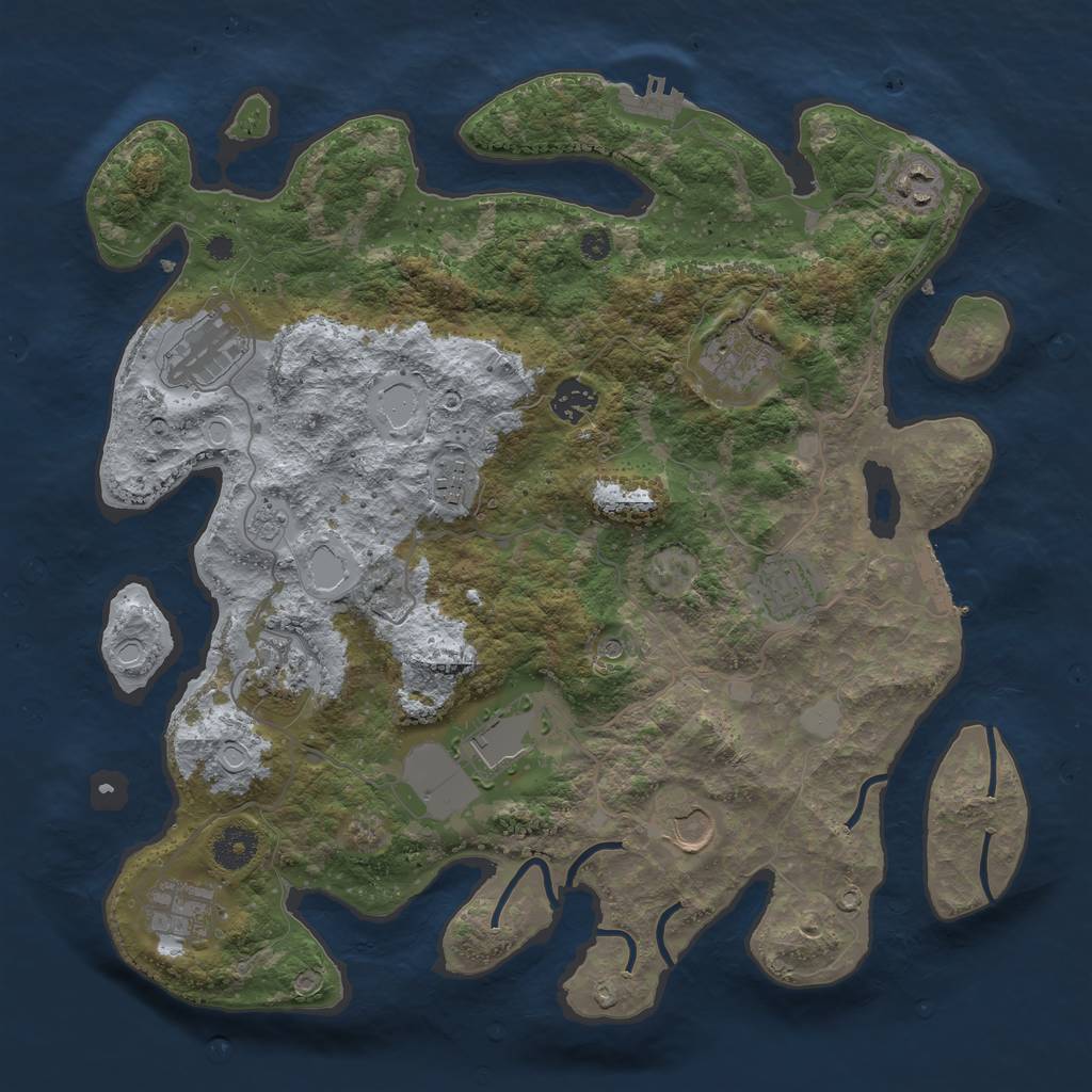 Rust Map: Procedural Map, Size: 3750, Seed: 1966922756, 19 Monuments