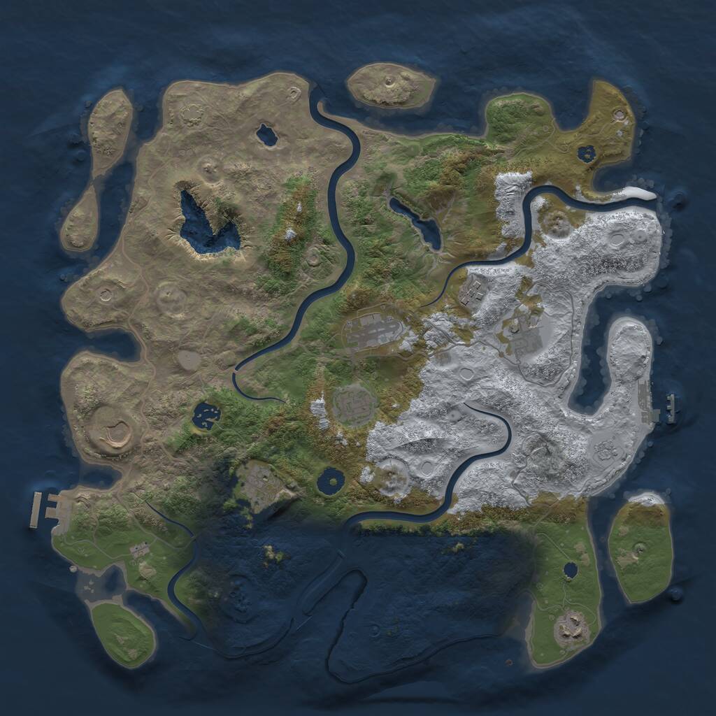 Rust Map: Procedural Map, Size: 4000, Seed: 6101, 14 Monuments
