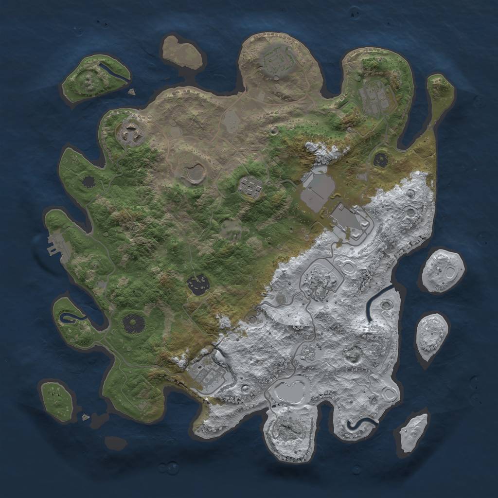 Rust Map: Procedural Map, Size: 3550, Seed: 2920451, 17 Monuments