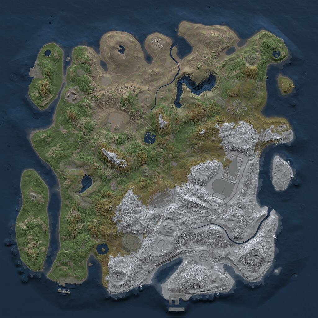 Rust Map: Procedural Map, Size: 4000, Seed: 109370439, 14 Monuments