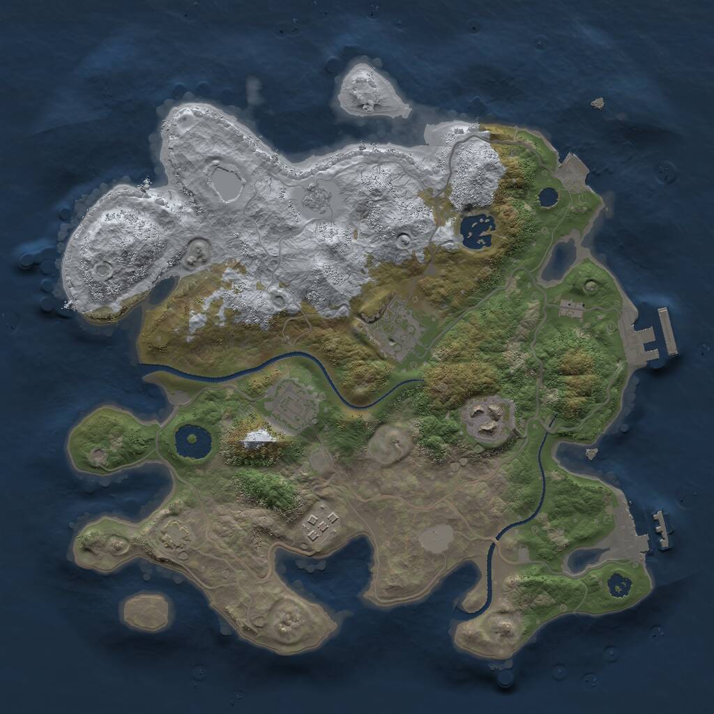 Rust Map: Procedural Map, Size: 3000, Seed: 1431114701, 10 Monuments