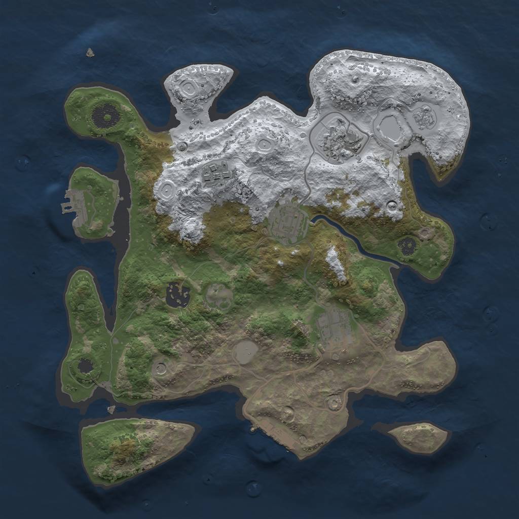 Rust Map: Procedural Map, Size: 3000, Seed: 117482151, 14 Monuments