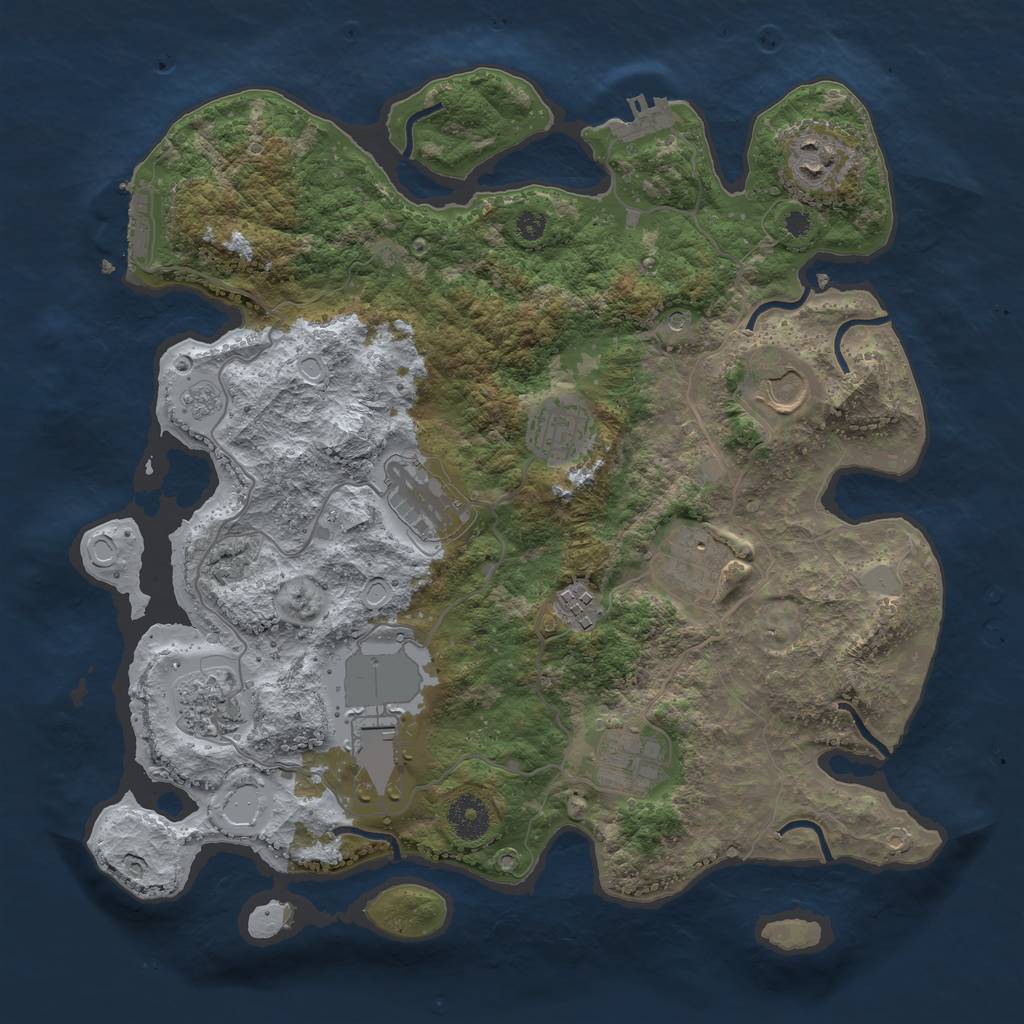 Rust Map: Procedural Map, Size: 3560, Seed: 5094566, 18 Monuments