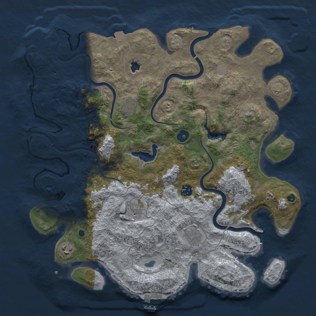 Rust Map: Procedural Map, Size: 4000, Seed: 269259, 12 Monuments